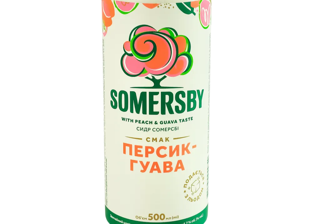 Сидр Somersby "Персик-Гуава" 0,500л. Алк.4,7% зб ТМ Carlsberg Ukraine+