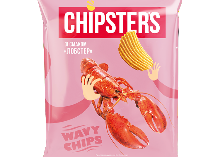 Чіпси картопляні хвилясті "Лобстер" 95гр ТМ Chipsters+