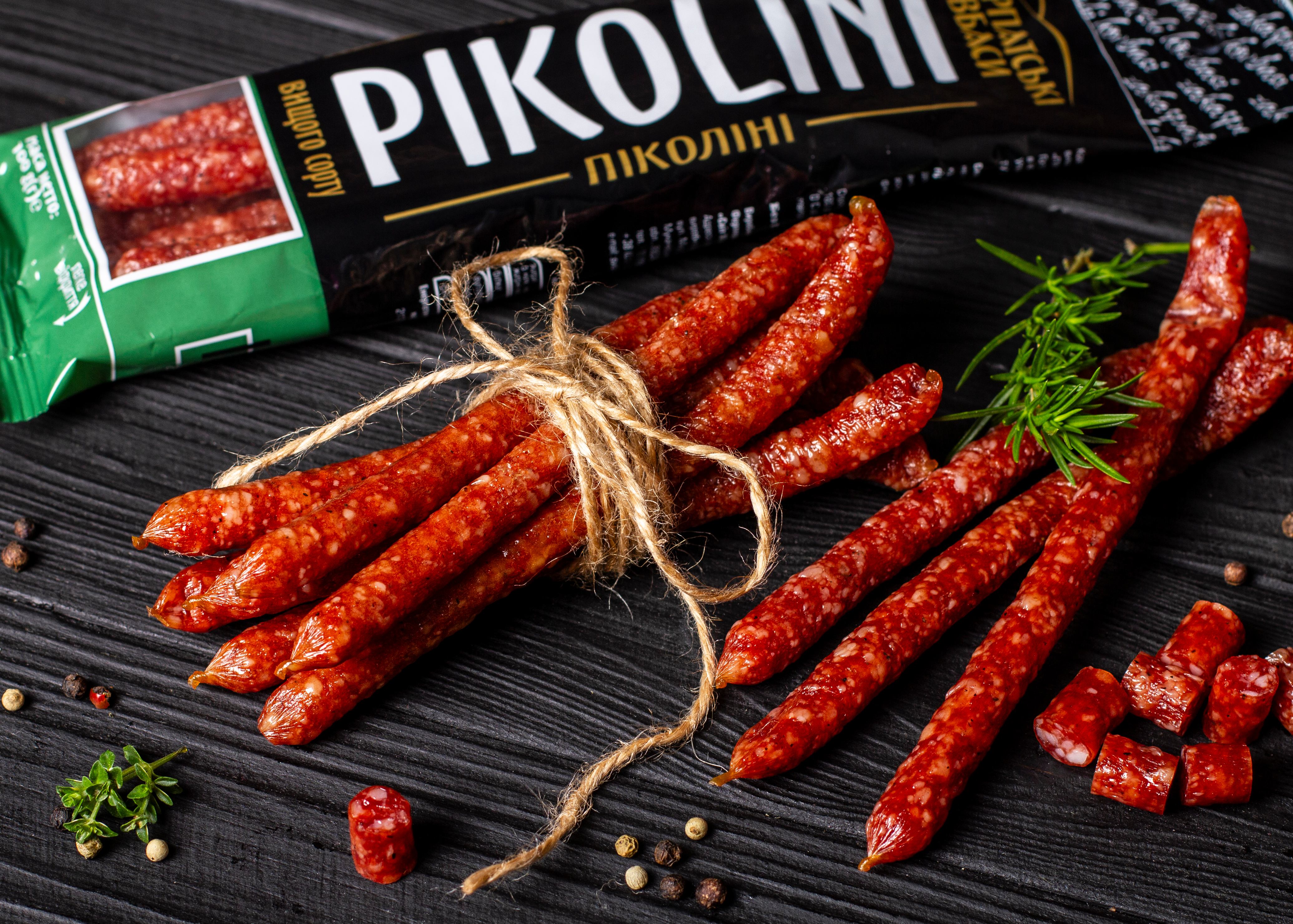 Ковбаски с/к "Pikolini" свинина ТМ Закарпатські Ковбаси+