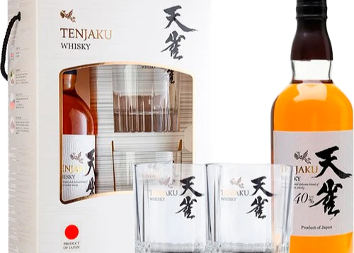 Набір Подарунковий Віскі Tenjaku 0.7л. Алк40%+2 склянки 0,450л ТМ Minami Alps Wine+