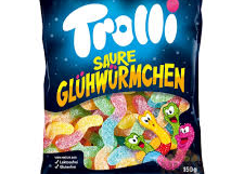 Цукерки Желейні Trolli "Sour Glowworms" 100гр ТМ Trolli+