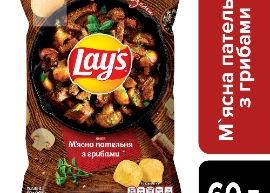 Чіпси Lay's "М'ясна Пателня з Грибами" 60гр. TM Lay's+