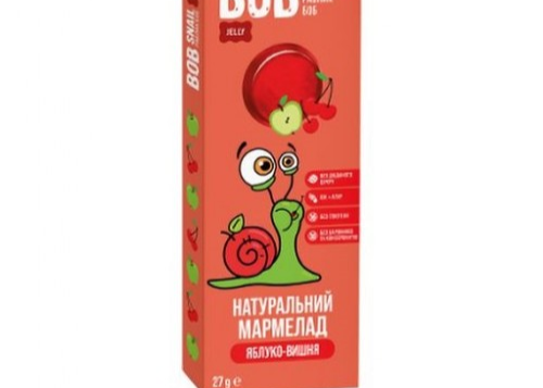Мармелад фруктовий Jelly Bob Snail "Яблуко-вишня" 27 гр. ТМ Bob Snail+