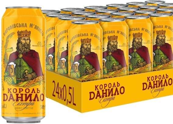 Пиво Король Данило "Еxtra" 0.500л. Алк.3.8% (світле) ТМ Zibert+