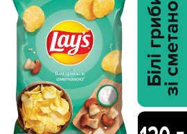 Чіпси Lay's "Білі Гриби зі Сметаною 120гр TM Lay's+