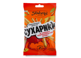 Сухарики житньо-пшеничні Jokers "Королівський Краб" 60гр. ТМ Jokers+