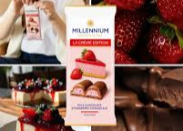 Шоколад Millennium La Creame "Strawberry Cheesecake" Milk 100гр ТМ Malbi+