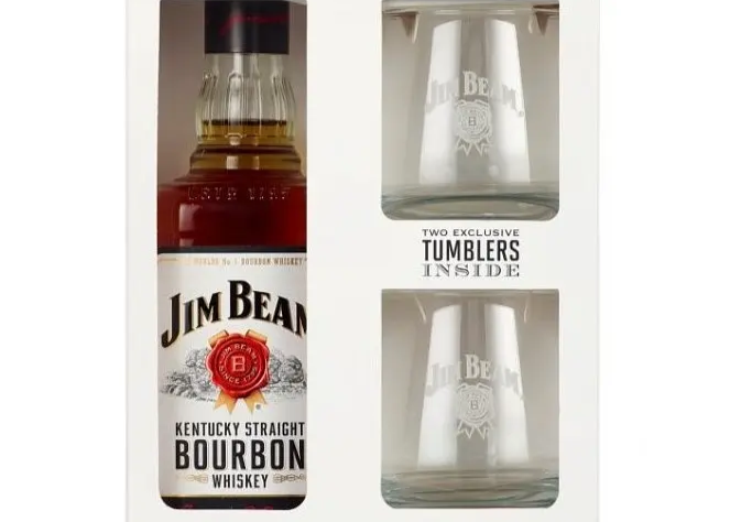 Bourbon Jim Beam "White" 0,700л. + 2 склянки Алк.40% ТМ Jim Beam+