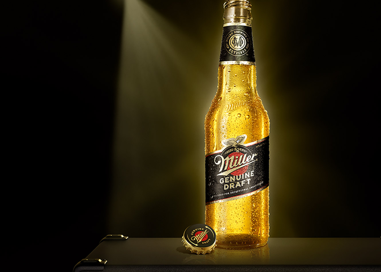Пиво Miller "Genuine Draft" (світле) 0,450л. Алк.4,7% скло ТМ Molson Coors+