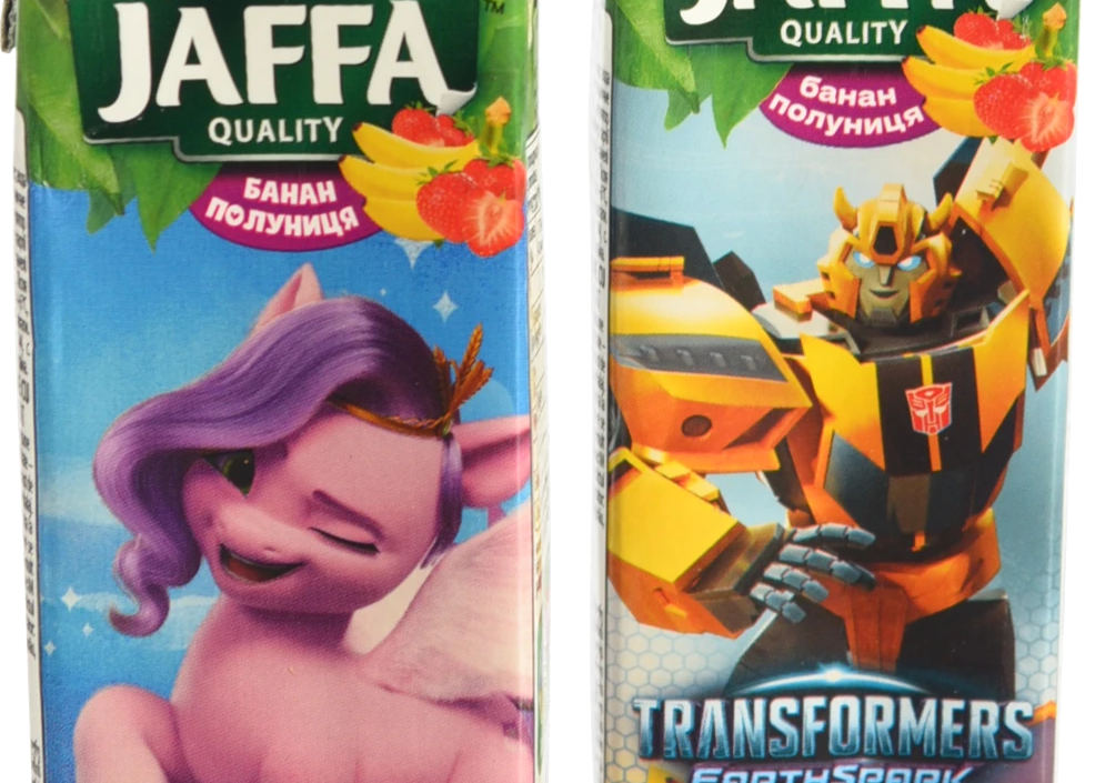 Сік Jaffa "Банан-полуниця" Pony-Transformers 200мл TM Jaffa+