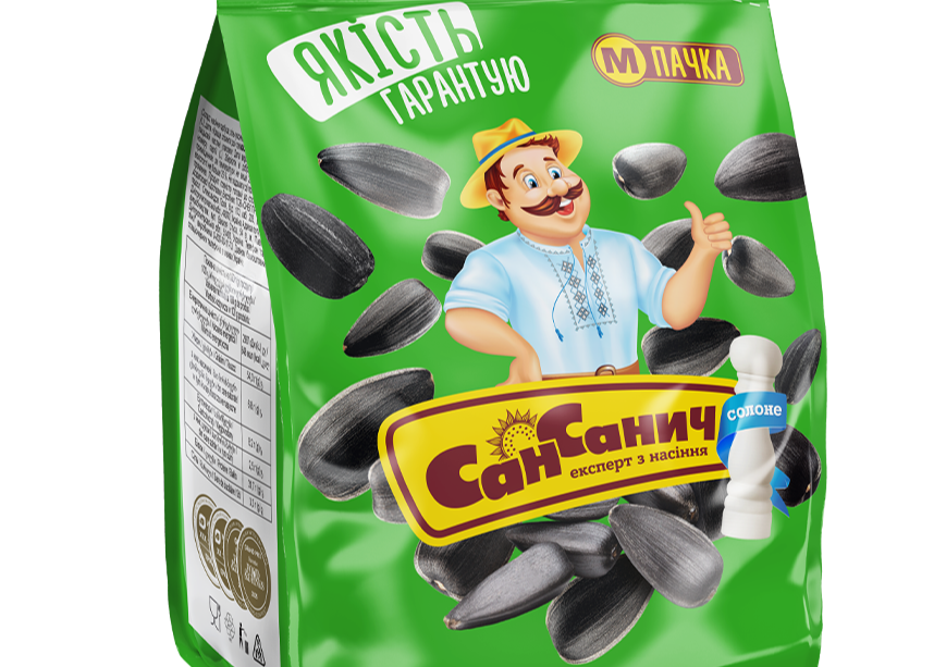 Насіння соняшника"Солоне" 230гр L пачка ТМ"Сан Санич"+