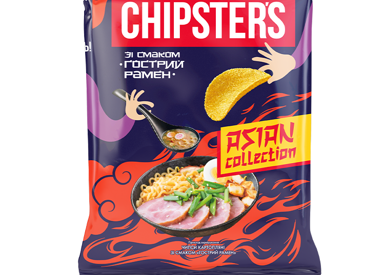 Чіпси картопляні "Гострий Рамен" 100гр ТМ Chipsters+