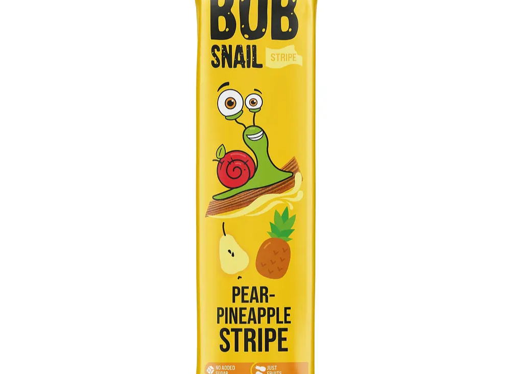 Цукерка фруктова "Груша-Ананас Stripe" 14гр. ТМ Bob Snail+