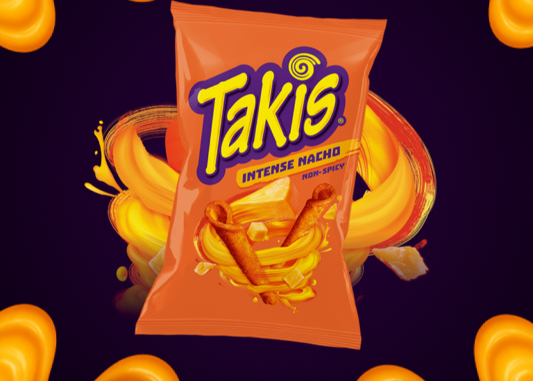 Чіпси кукурудзяні Takis "Intense Nacho" (Сир та смажена Цибуля) 100г ТМ Barcel+