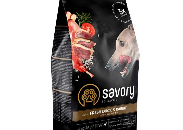 Сухий Savory для собак усіх порід, зі свіжою качка/кролик 12 кг