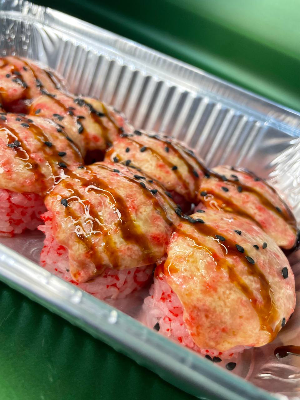 Запечений з крабом та креветкою